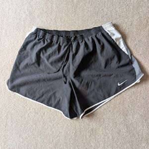 Nike Women's Charcoal and White Athletic Shorts